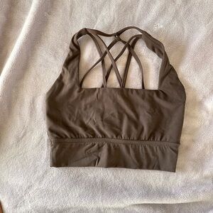 BuffBunny Brown Strappy Sports Bra